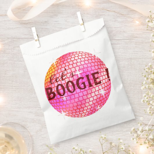 Laten we Boogie! Roze Disco ball Bedankzakje (Geknipt)