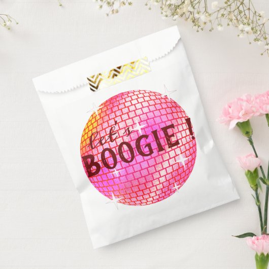 Laten we Boogie! Roze Disco ball Bedankzakje (Gezegeld)