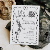 Laten we Boogie Skelet Halloween Uitnodiging