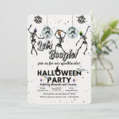 Laten we Boogie Skeletons Dance Disco Halloween Pa Kaart (Staand voorkant)