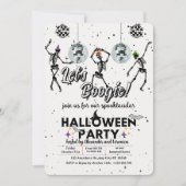 Laten we Boogie Skeletons Dance Disco Halloween Pa Kaart (Voorkant)