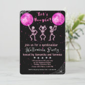 Laten we Boogie! Zwarte en Roze Disco Halloween Pa Kaart (Staand voorkant)