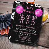 Laten we Boogie! Zwarte en Roze Disco Halloween Pa Kaart