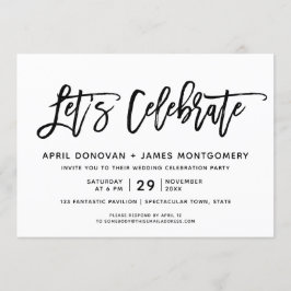 Laten we borstel typografie bruiloft vieren kaart