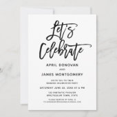 Laten we borstel typografie bruiloft vieren kaart (Voorkant)