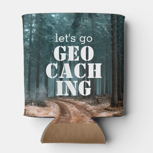 Laten we Bossen en geocacher-cadeautjes meenemen Blikjeskoeler (Achterkant)