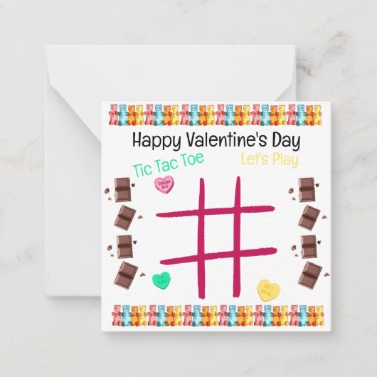 Laten we Boter, Kaas en Eieren Valentijn spelen Notitiekaartje (Voorkant)