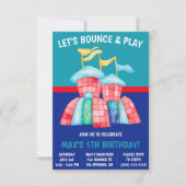 Laten we Bounce & Play! Bouncy Castle verjaardagsf Kaart (Voorkant)