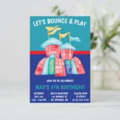 Laten we Bounce & Play! Bouncy Castle verjaardagsf Kaart (Staand voorkant)