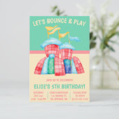 Laten we Bounce & Play! Bouncy Castle verjaardagsf Kaart (Staand voorkant)