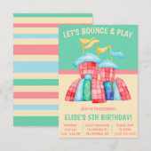 Laten we Bounce & Play! Bouncy Castle verjaardagsf Kaart (Voorkant / Achterkant)