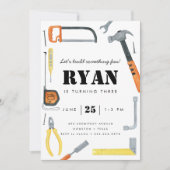 Laten we bouwen! Boy's Construction Tool Verjaarda Kaart (Voorkant)