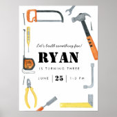 Laten we bouwen! Jongens Bouw Begroting Welkomstbo Poster (Voorkant)