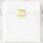 Laten we bouwen ronde sticker (Tas)