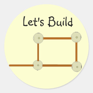 Laten we bouwen ronde sticker