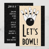 Laten we Bowl Birthday Party Invitation Kaart (Voorkant / Achterkant)
