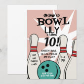 Laten we Bowl, Bowling Birthday, een paar plezier  Kaart (Voorkant / Achterkant)