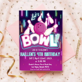 Laten we Bowl Bowling Birthday Party Kaart