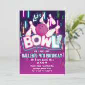 Laten we Bowl Bowling Birthday Party Kaart (Staand voorkant)