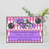 Laten we Bowl Bowling Party Birthday Invitation ro Kaart (Staand voorkant)