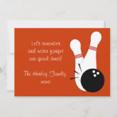 Laten we Bowl Party Invitation Kaart (Achterkant)