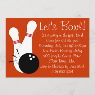 Laten we Bowl Party Invitation Kaart