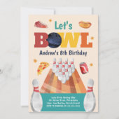 Laten we Bowlen Bowling Verjaardagsfeest Uitnodigi Kaart (Voorkant)