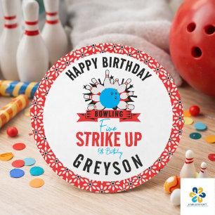 Laten we bowlen! Leuk kinderfeestje 5e verjaardag  Ronde Sticker