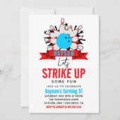 Laten we bowlen! Leuke Kinder 5e Verjaardag Party Kaart (Voorkant)