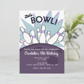 Laten we bowlen verjaardag uitnodiging (Staand voorkant)