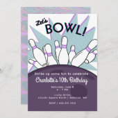 Laten we bowlen verjaardag uitnodiging (Voorkant / Achterkant)