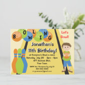 Laten we Bowling Birthday Party gaan Kaart (Staand voorkant)