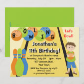 Laten we Bowling Birthday Party gaan Kaart (Voorkant / Achterkant)