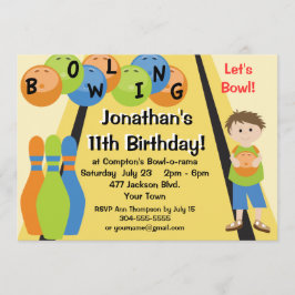 Laten we Bowling Birthday Party gaan Kaart