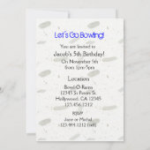 Laten we Bowling gaan!  Birthday Party Invitation Kaart (Achterkant)