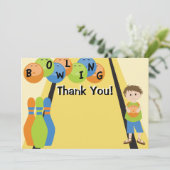 Laten we Bowling gaan Hartelijk dank Bedankkaart (Staand voorkant)