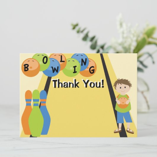  Laten we Bowling gaan Hartelijk dank Bedankkaart (Staand voorkant)