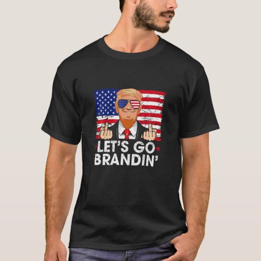 Laten we Brandin'Funny Anti Joe Biden Costume gaan T-shirt (Voorkant)