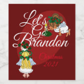Laten we Brandon Angel-kerstwijnetiketten gaan geb Wijn Etiket (Enkel label)
