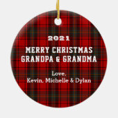 Laten we Brandon Biden kerstornament Funny gaan ha Keramisch Ornament (Achterkant)