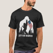 Laten we Brandon Bigfoot Amerikaanse vlag gaan voe T-shirt (Voorkant)