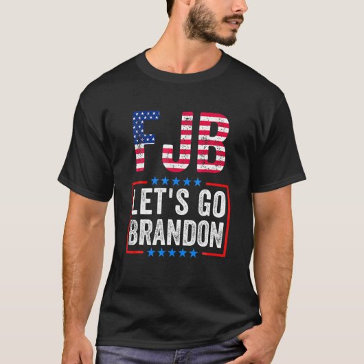 Laten we Brandon Chant USA Flag Anti Meme Biden Ch T-shirt (Voorkant)