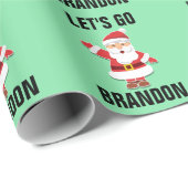 LATEN WE BRANDON CHRISTMAS SANTA GAAN  CADEAUPAPIER (Rol Hoek)