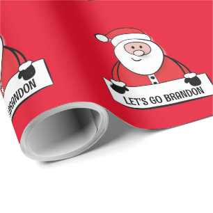 LATEN WE BRANDON CHRISTMAS SANTA WRAPPING PAPER GA CADEAUPAPIER