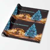 LATEN WE BRANDON CHRISTMAS TREE WRAPPING PAPER GAA CADEAUPAPIER (Uitgerold)