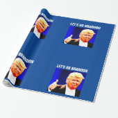 LATEN WE BRANDON CHRISTMAS TRUMP Wrapping Paper GA Cadeaupapier (Uitgerold)