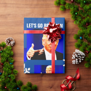 LATEN WE BRANDON CHRISTMAS TRUMP Wrapping Paper GA Cadeaupapier