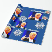LATEN WE BRANDON CHRISTMAS TRUMP Wrapping Paper GA Cadeaupapier (Uitgerold)