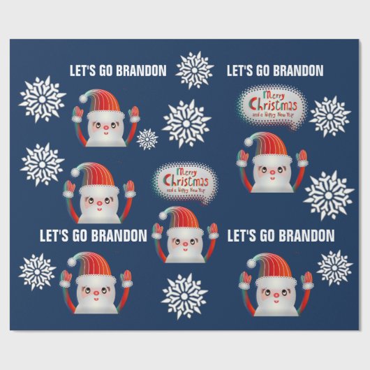 LATEN WE BRANDON CHRISTMAS Wrapping Paper GAAN Cadeaupapier (Vlak)