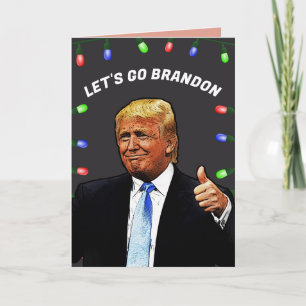 LATEN WE BRANDON DONALD TRUMP kerstkaarten GAAN Feestdagen Kaart